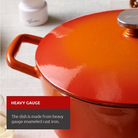 Lagostina Tuscan Collection Oval Casserole Dish, Enamelled Cast Iron, Orange, 5qt