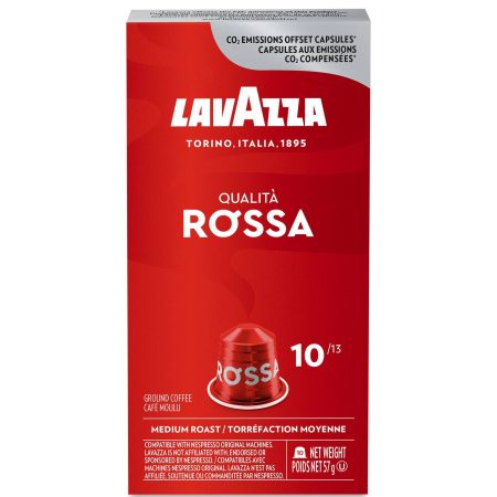 Lavazza Rossa Medium Roast, Nespresso Compatible Capsules, 50-g, 10-pk