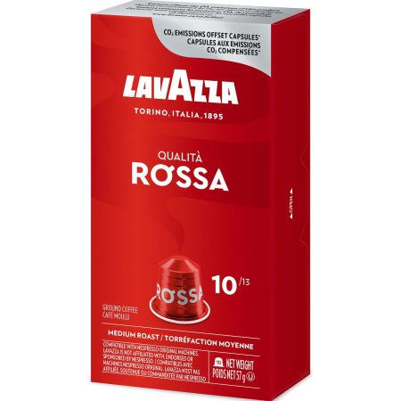 Lavazza Rossa Medium Roast, Nespresso Compatible Capsules, 50-g, 10-pk