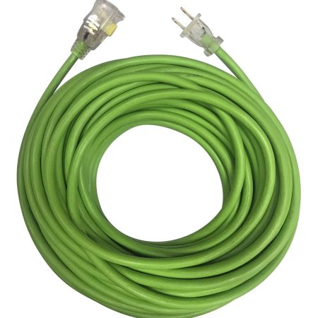 NOMA 82-ft 16/2 Outdoor Extension Cord with Lighted end & Locking Connector, Lime Green