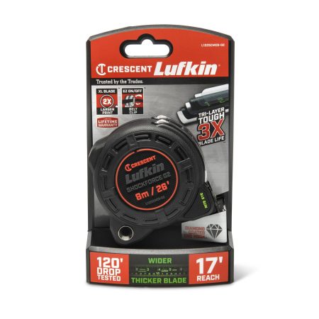 Lufkin Shockforce G2 Nite Eye Tape Measure, 26-ft/8-m