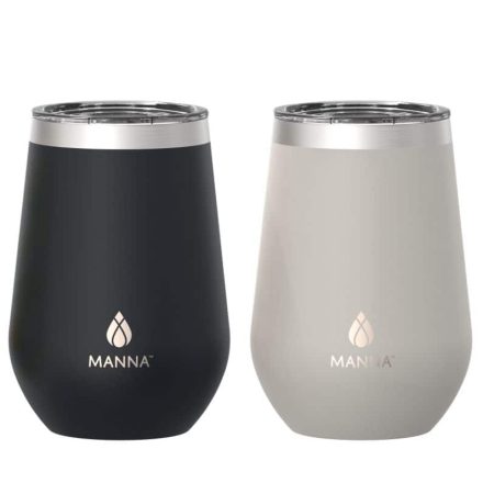 Manna Stemless Insulated Stainless Steel Tumbler with Splash-Proof Lid, Assorted, 355-mL, 2-pk