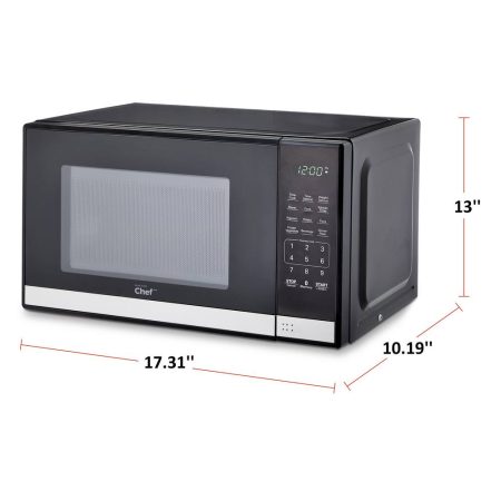 MASTER Chef Countertop Microwave, 0.7-cu.ft., Black & Stainless Steel