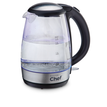 MASTER Chef Cordless Electric Kettle w/ Blue Light, Glass, 1.7L