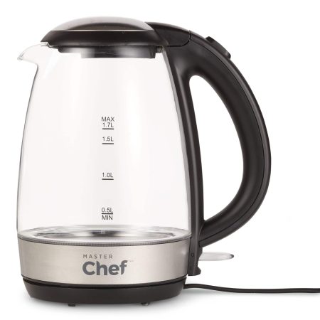 MASTER Chef Cordless Electric Kettle w/ Blue Light, Glass, 1.7L