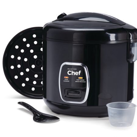 MASTER Chef One-Touch Non-Stick Rice Cooker & Steamer, Black, 20 Cups