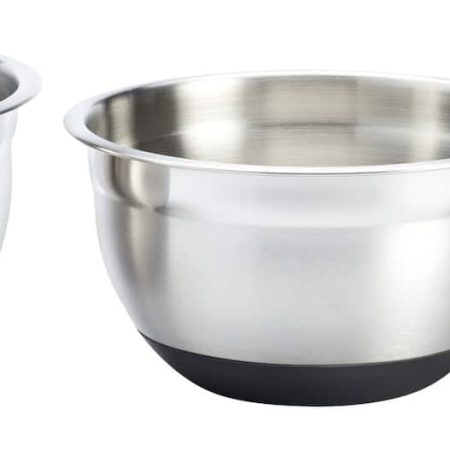 MASTER Chef Stainless Steel Mixing Bowl Set with Non-Slip Bottom, Assorted Sizes, 3-pc