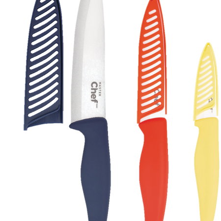 MASTER Chef Ceramic Knife Set with Sheaths, 3-pc