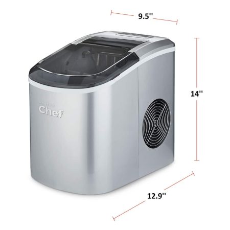 MASTER Chef Portable Countertop Ice Maker, 26.5 lbs of Ice Per Day, Ready in 6 Min, 2L, Silver