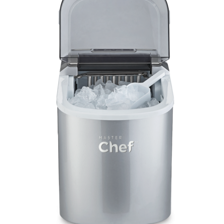 MASTER Chef Portable Countertop Ice Maker, 26.5 lbs of Ice Per Day, Ready in 6 Min, 2L, Silver