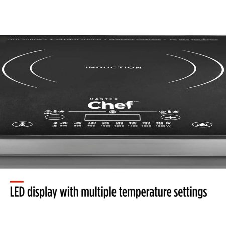 MASTER Chef Portable Induction Cooktop w/ LED Display, Black, 1800W