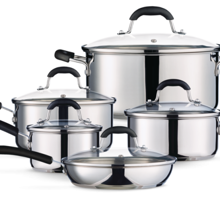 MASTER Chef Stainless Steel Cookware Set,10-pc