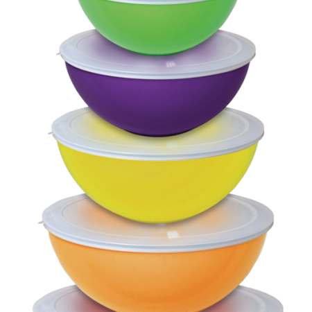 MASTER Chef Plastic Mixing Bowl Set with Lids, Assorted Sizes, 6-pk