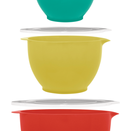 MASTER Chef Plastic Mixing Bowl Set with Lids, Assorted Sizes, 3-pk