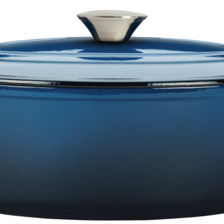 MASTER Chef Oval Dutch Oven, Durable Cast Iron, Oven Safe, Blue