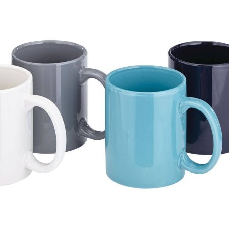 MASTER Chef 4pc Stoneware Mug Set, Dishwasher and Microwave Safe, 340-mL, 4-pc, Assorted Colours