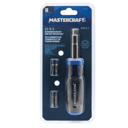 Mastercraft 11-in-1 Muti-Bit Screwdriver and Nut Driver Set, Quick Bit Change