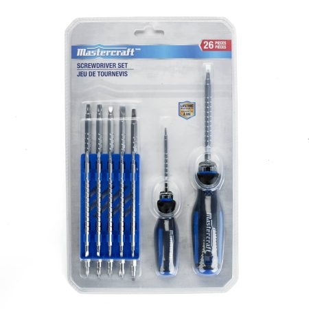 Mastercraft 24-pc Extendable Screwdriver Set with Small handle and Large Handle Drivers