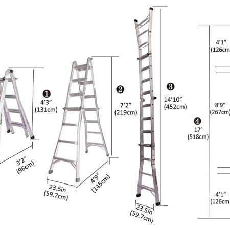 Mastercraft Grade 1A Aluminum Multi-Task Ladder, 17-ft, 300-lb