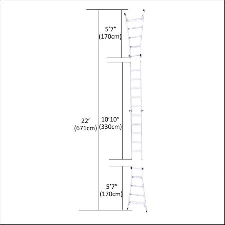 Mastercraft CSA Grade 1 Aluminum Multi-Task Ladder, 21-ft, 250-lb