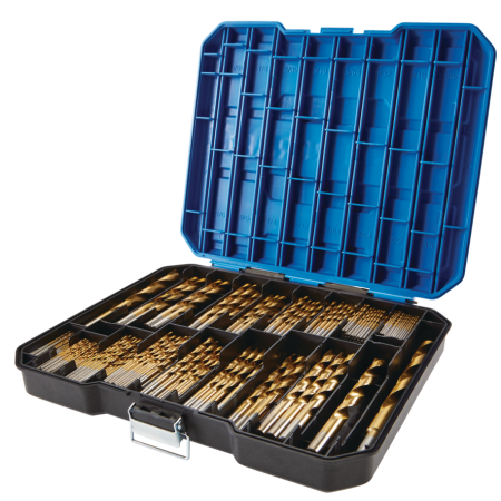 Mastercraft Titanium Drill Bit Set for Wood, Metal, Plastic, 230-pc