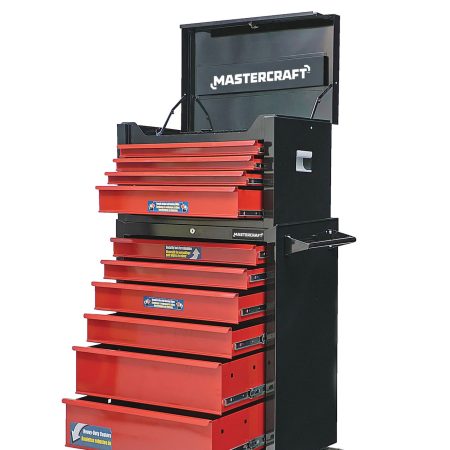 Mastercraft Tool Chest w/ 4 Drawers, Black & Red, 26-in