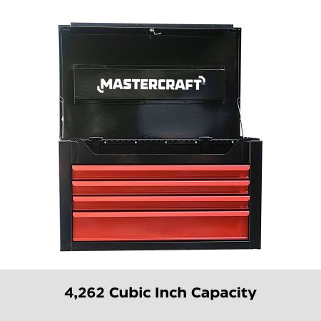 Mastercraft Tool Chest w/ 4 Drawers, Black & Red, 26-in