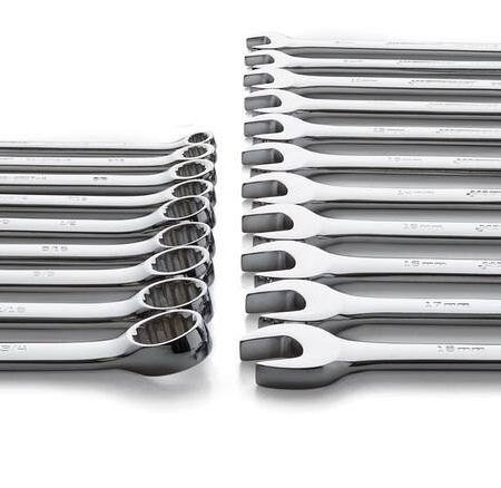 Mastercraft Combination Wrench Set, 30-pc, Stubby/Standard Sizes, SAE/Metric, Nickel-Chrome Plating