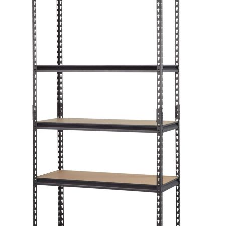 Mastercraft Adjustable 5-Shelf Steel Metal & Wood Storage Rack / Shelving Unit, 36 x 16 x 72-in