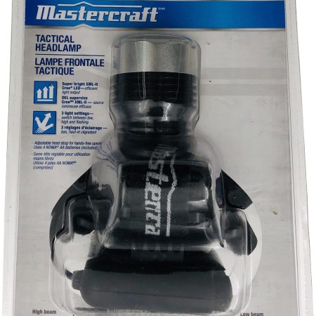 Mastercraft 600 Lumens Aluminum CREE LED Headlight/Headlamp, Batteries Included, Black