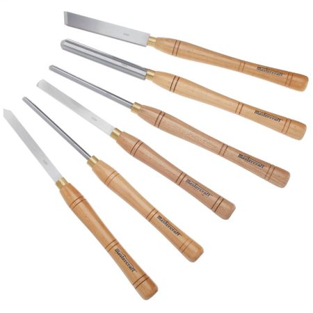 Mastercraft 6-pc Wood Lathe Chisel Set, Forged Steel Blades and Wooden Handles