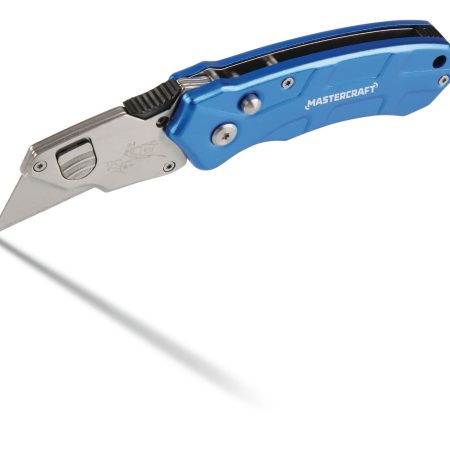 Mastercraft Folding Blade Utility Knife, Blue