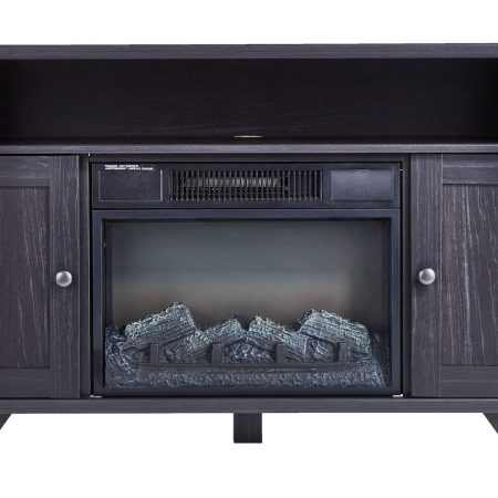 For Living Hamilton Electric Fireplace TV Stand, 44.5-in, 1500W, Brown Cappucino