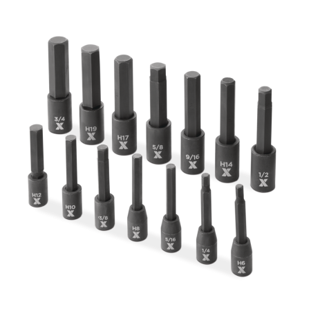 MAXIMUM Hex Impact Bit Socket Set, 14-pc, SAE/Metric