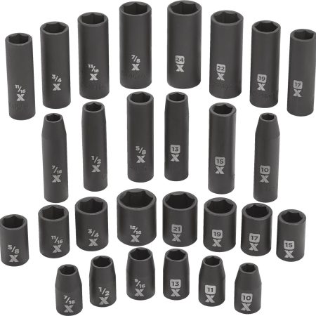 MAXIMUM 1/2-in Drive Professional Grade Impact Socket Set, 28-pc, CRMO