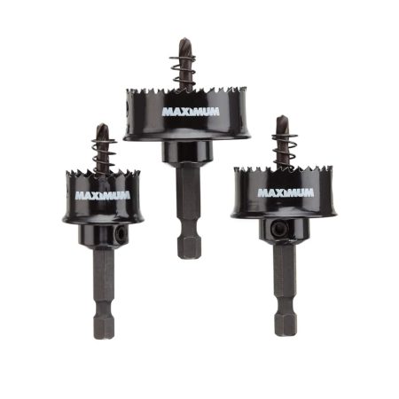 MAXIMUM Thin-Wall 8 TPI Impact Hole Saw Set, 3-pc