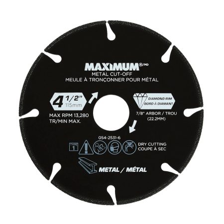 MAXIMUM 4-1/2-in 8T Diamond Cut off Wheel for Metal