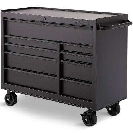 MAXIMUM Rolling Tools Storage Cabinet w/ 9 Drawers, Matte Black, 41-in