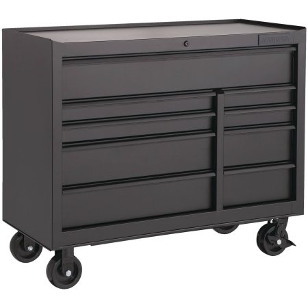 MAXIMUM Rolling Tools Storage Cabinet w/ 9 Drawers, Matte Black, 41-in