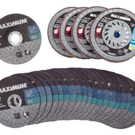 MAXIMUM 5-in Aluminum Oxide Flap Discs & Cut off Wheels Set for Metal, 25-pc