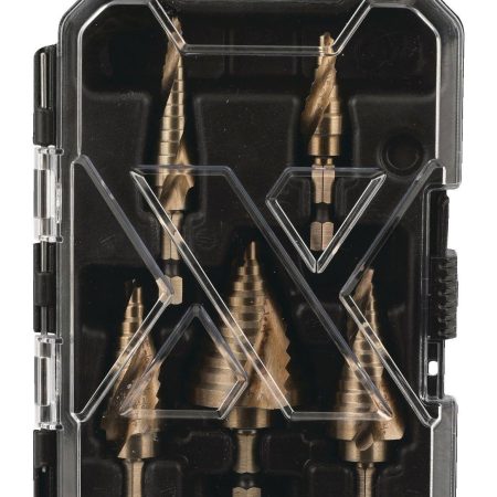 MAXIMUM Cobalt Step Drill Bit Set for Glass, Metal, Masonry, 5-pc