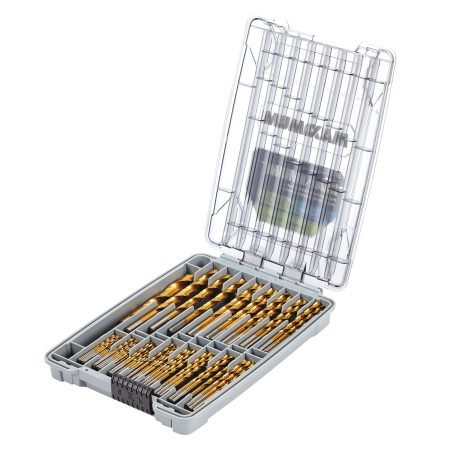 MAXIMUM Precision Point  7-Edge Titanium Drill Bit Set for Wood, Metal, Plastic, 84-pc