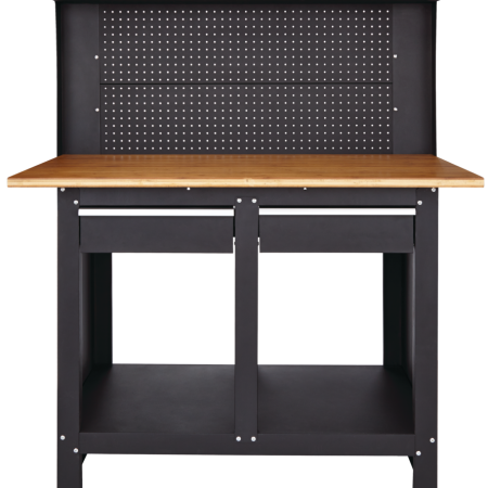 MAXIMUM Steel Heavy-Duty Workbench/Work Table w/ Pegboard, Slide Drawers & Shelf, 48x 24 x 61-in