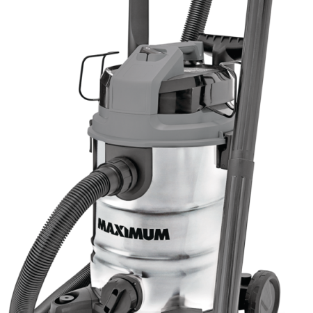 MAXIMUM VKD811SW 5.5 Peak HP Stainless Steel Wet/Dry Shop Vacuum with Hose and Accessories, 30-L