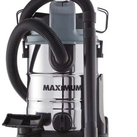 MAXIMUM VKD811SW 5.5 Peak HP Stainless Steel Wet/Dry Shop Vacuum with Hose and Accessories, 30-L