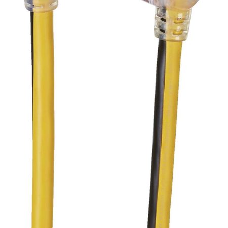 MAXIMUM 25-ft 12/3 Outdoor Extension Cord with Grounded Outlet, Lighted End and Locking Connector, Yellow/Black