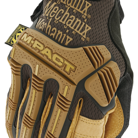 Mechanix Wear® Impact Pro Leather Hook and Loop Cuff Glove, Black/Tan, Assorted Sizes