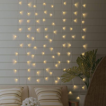 West & Arrow Merkury Cascading Curtain String Lights with 96 LEDs, Warm White