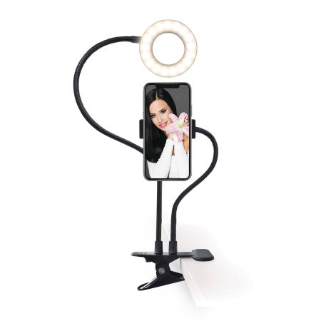 Merkury Selfie Studio Ring Light Phone Holder with Bluetooth, 3.3-in