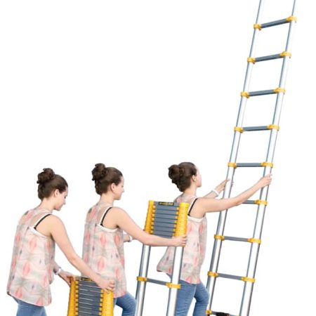 MetalTech CSA Approved Grade 1 Aluminum Telescopic Ladder, 12.5-ft, 250-lb